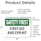 Signmission First Aid And CPR Kit, 5 in W x Rectangle, Vinyl Decal OS-2PACK-SF-D-35-L-10620 - alternate 4